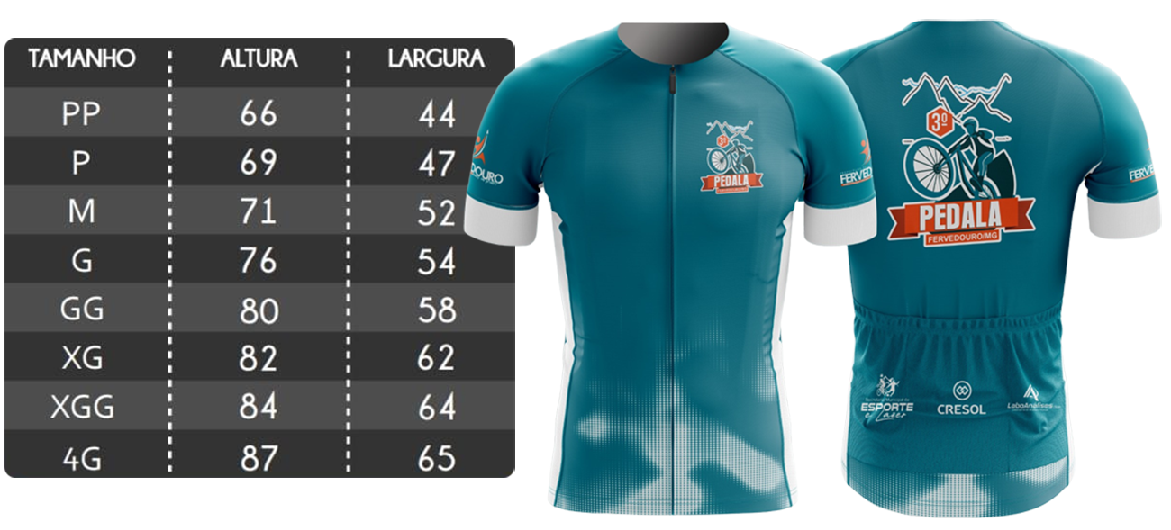 Camisa 3º Pedala Fervedouro na cor azul com logo azul e laranja